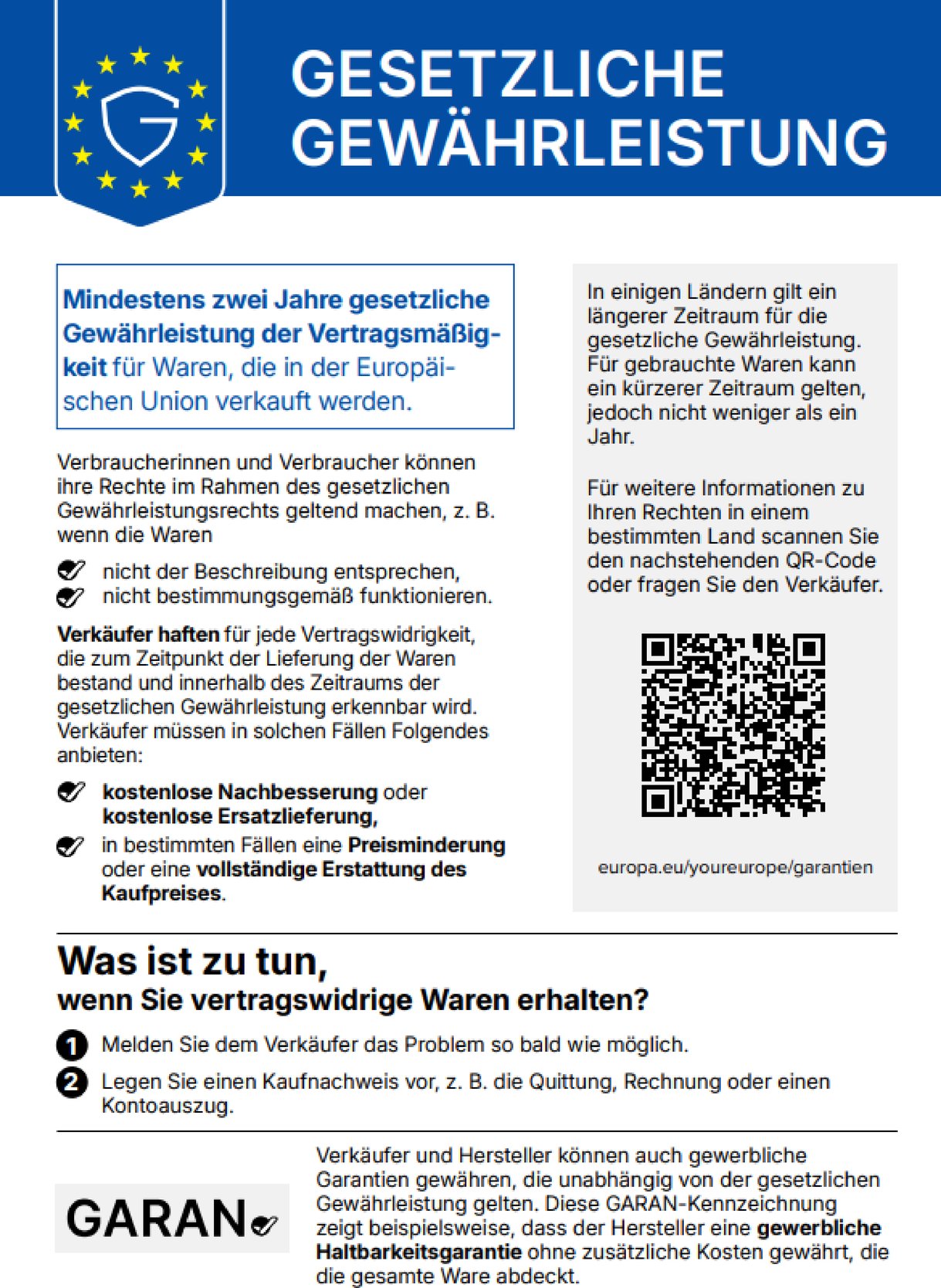 Gesetzliches Gewährleistungsrecht
