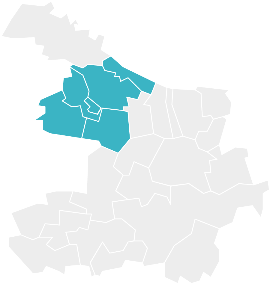 Karte der Gemeinden in der Glasfaserregion Retzerland