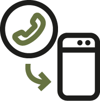 Icon Smartphone mit Telefonhörer