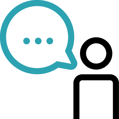 Icon Person mit Sprechblase