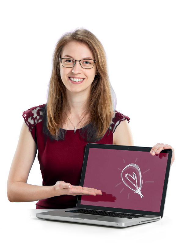 Mitarbeiterin mit Laptop
